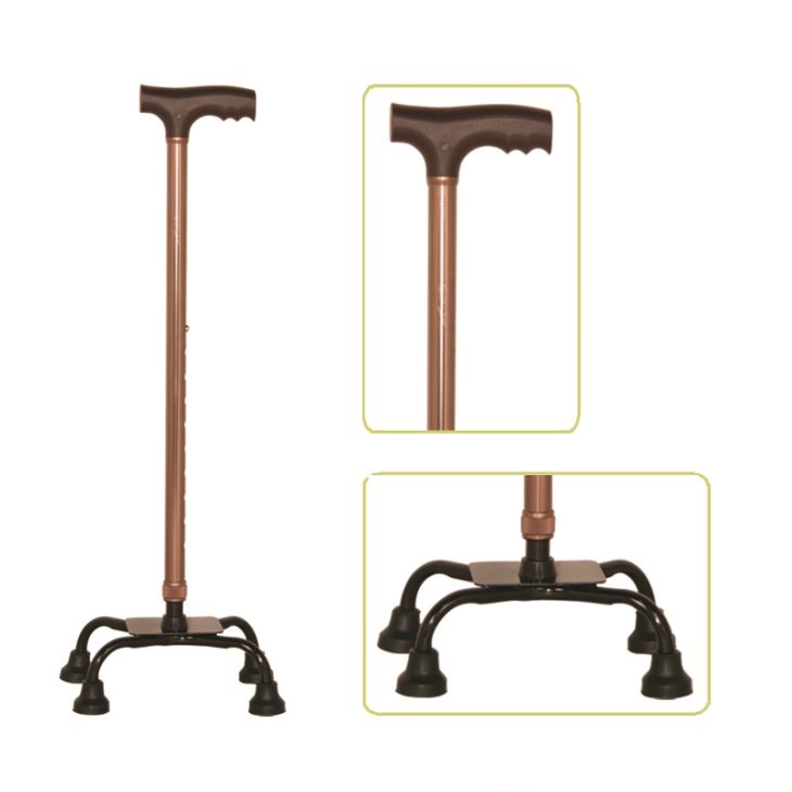Metal Cane Walking Stick – 4 Leg Telescopic Adjustable Anti-Slip Support Cane