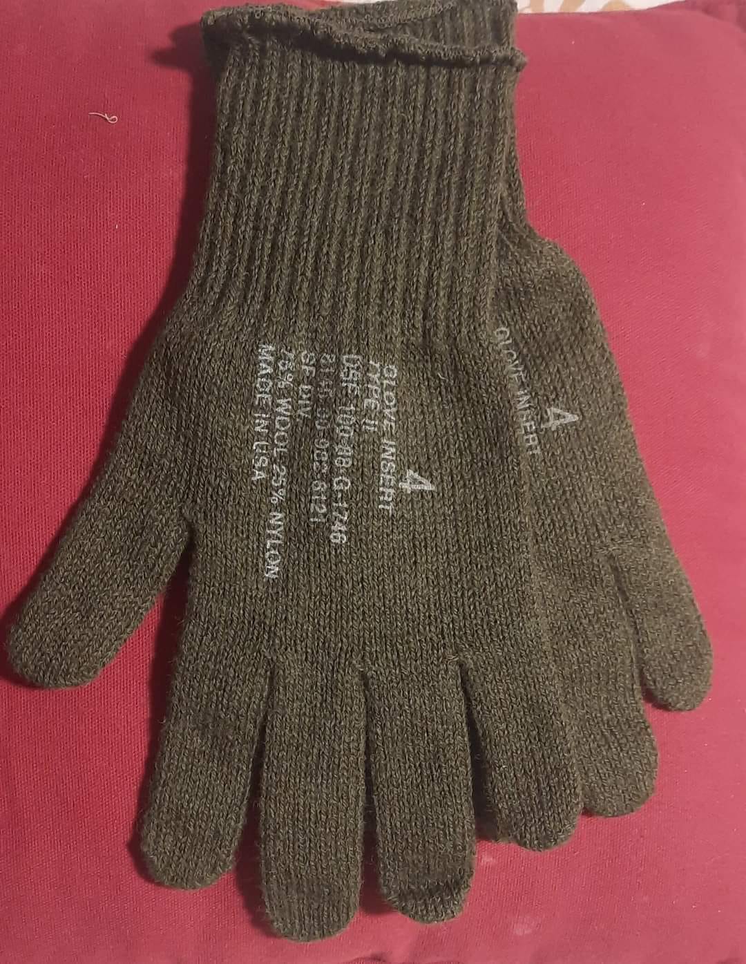 US Military Glove Insert Type-II β Warm Wool & Nylon Blend for Cold Weather Protection