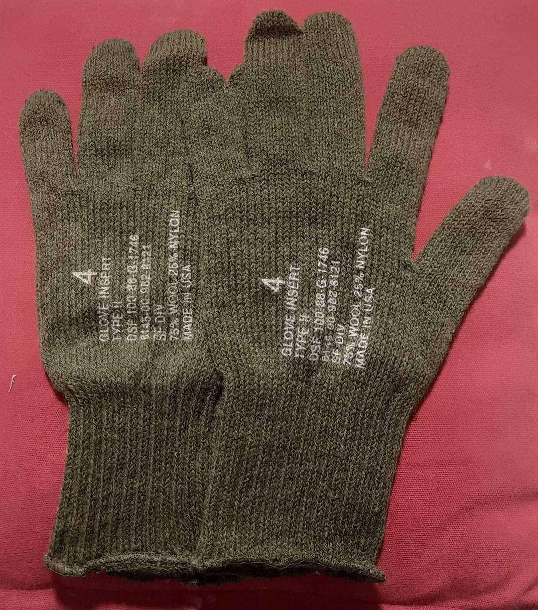 US Military Glove Insert Type-II β Warm Wool & Nylon Blend for Cold Weather Protection