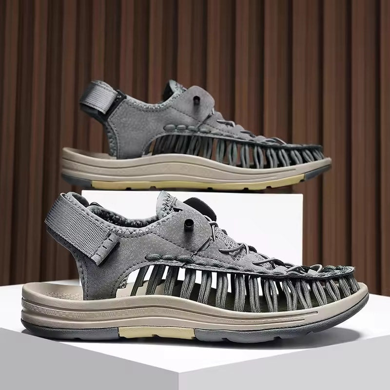 Summer Knitted Men’s Sandals – Breathable & Casual Outdoor Footwear