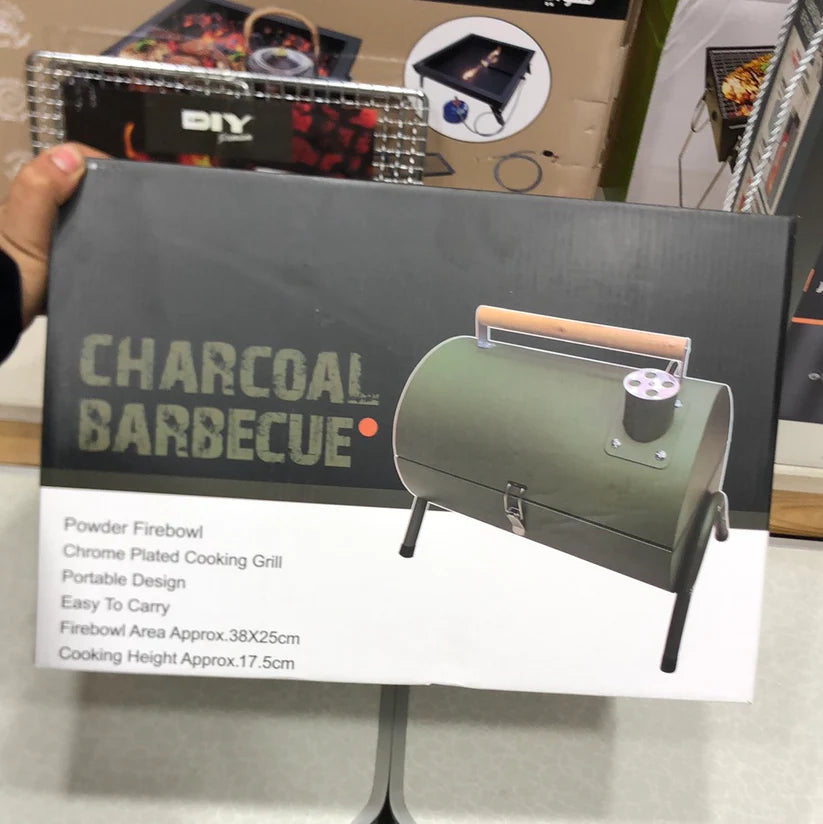 Stainless Steel Portable Barbecue Charcoal Grill – Foldable Outdoor BBQ for Camping, Picnic & Backyard Cooking
