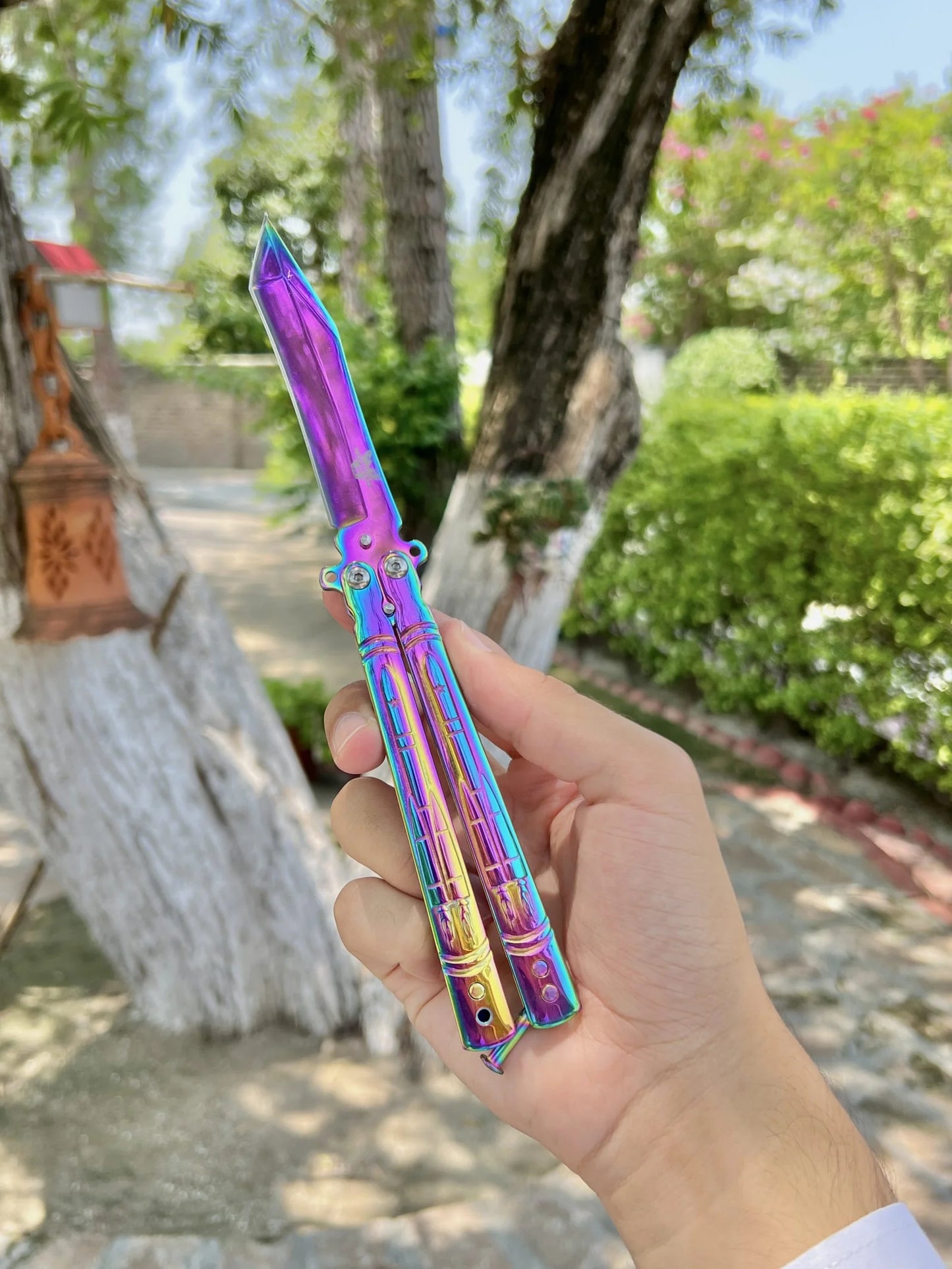 New Multi coloured butterfly knife