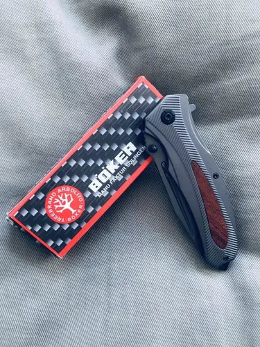 Boker F84 Tactical Rescue Tool with high-quality wood finish and quick deployment