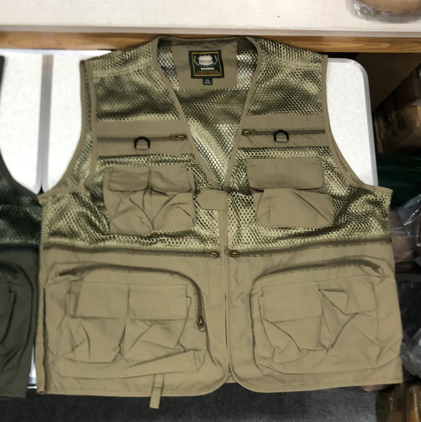 Tactical Men's Military Mesh Multi-Pocket Vest Waistcoat – Lightweight Utility Vest for Outdoor, Airsoft & Work Use