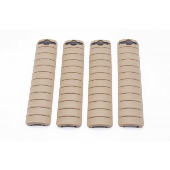 Magpul rail covers, Picatinny rail covers, M4 rail protector, handguard rail covers, tactical rail covers, rifle rail protection, M4 accessories Pakistan, polymer rail covers, Picatinny handguard covers, shooting accessories
Tan