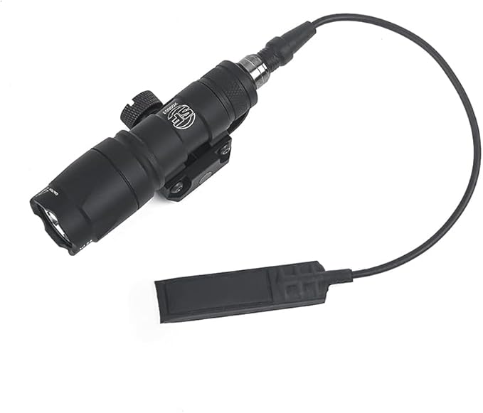Black Tactical Flashlight LED Light with Remote Switch