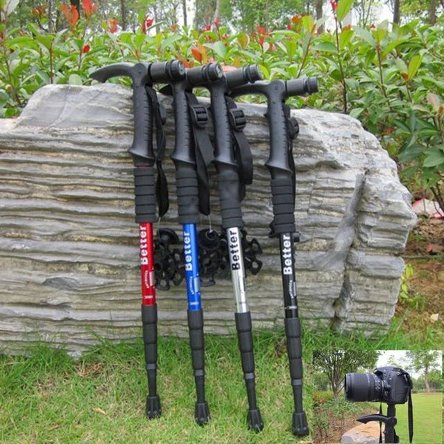 Super Bright Flashlight Portable Anti-Shock Trekking Pole – Durable One-Piece Hiking Stick with Built-in Light