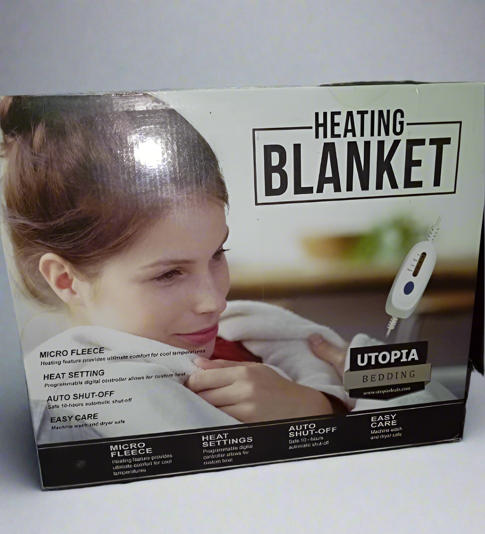 UTOPIA Electric Blanket King Size with Dual Control, Auto Shut Off, Grey