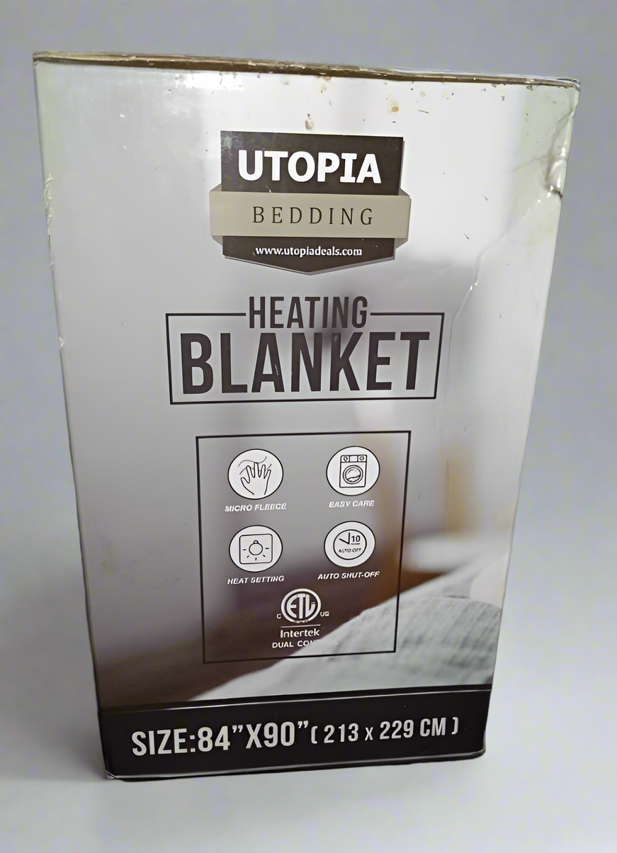 UTOPIA Electric Blanket King Size with Dual Control, Auto Shut Off, Grey