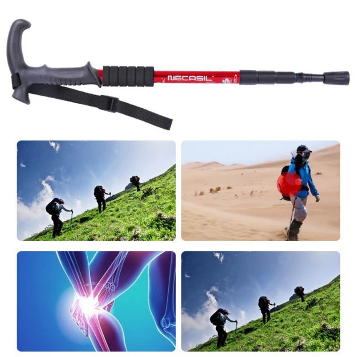 Super Bright Flashlight Portable Anti-Shock Trekking Pole – Durable One-Piece Hiking Stick with Built-in Light