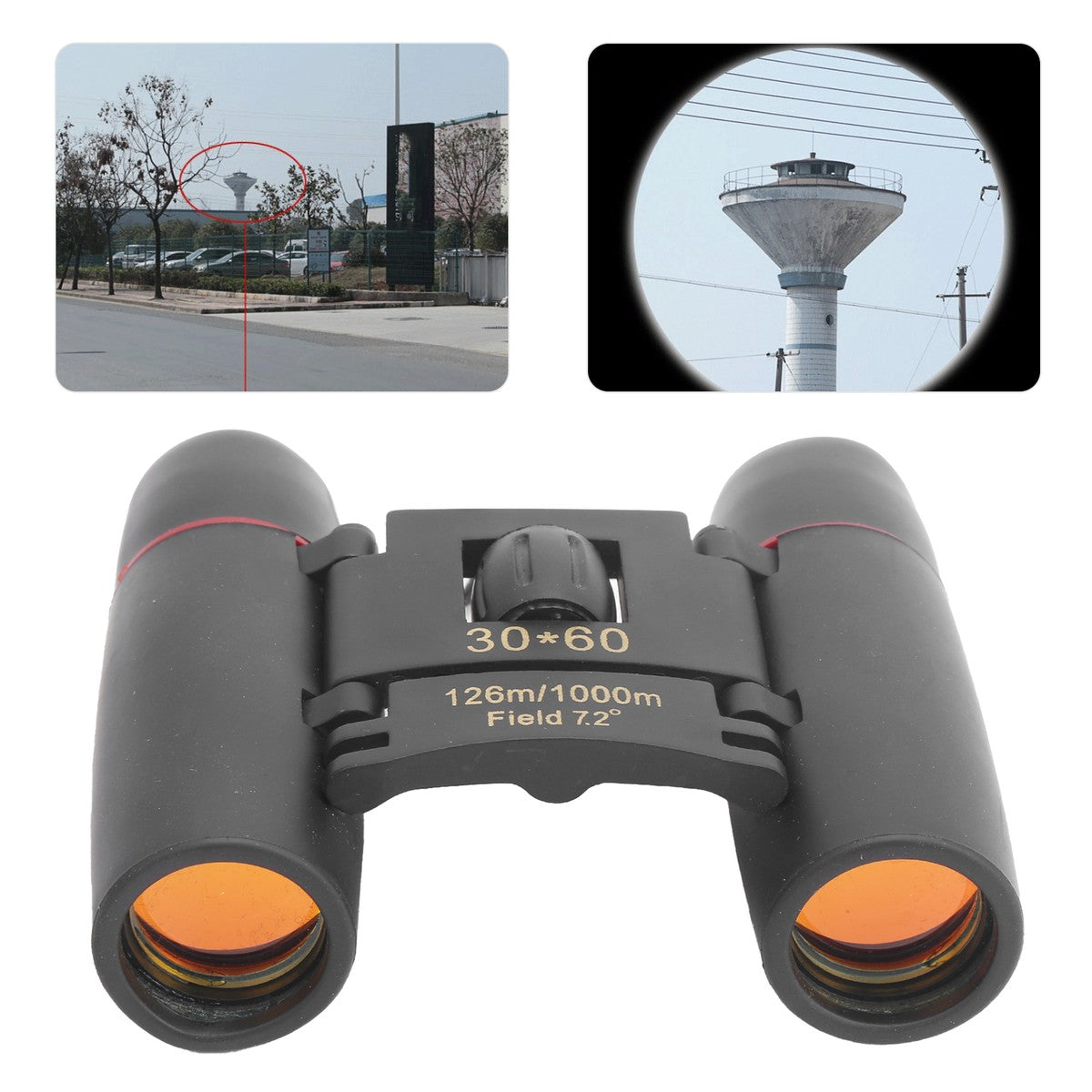 Compact 30x60 Binoculars – Powerful Folding Telescope for Outdoor Adventures