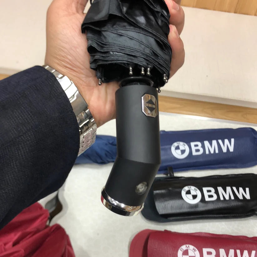 BMW Folding Umbrella with LED Light – Luxury Auto-Themed Umbrella for All-Weather Use