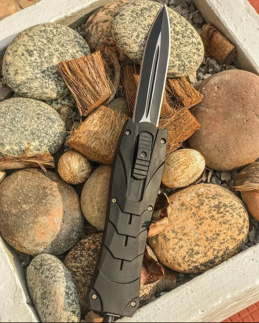 Blue Skull Automatic Knife