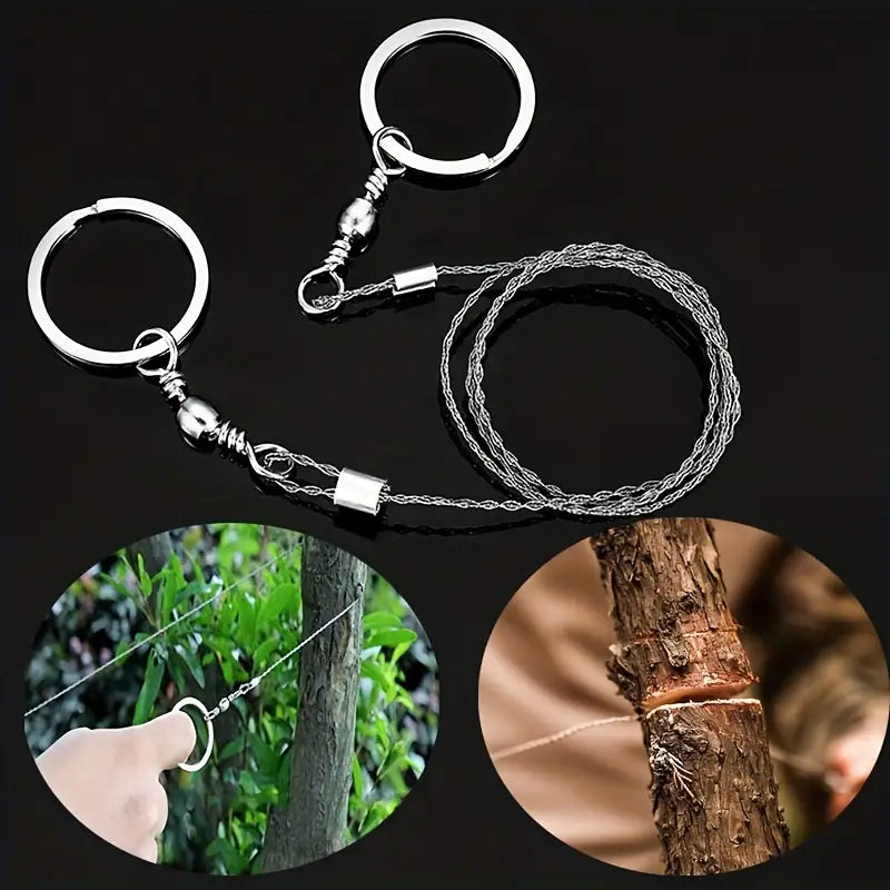 Steel Rope with Handle Manual Cutting Chain Saws Practical Wire Saw For Outdoor Camping Emergency Survival Gear