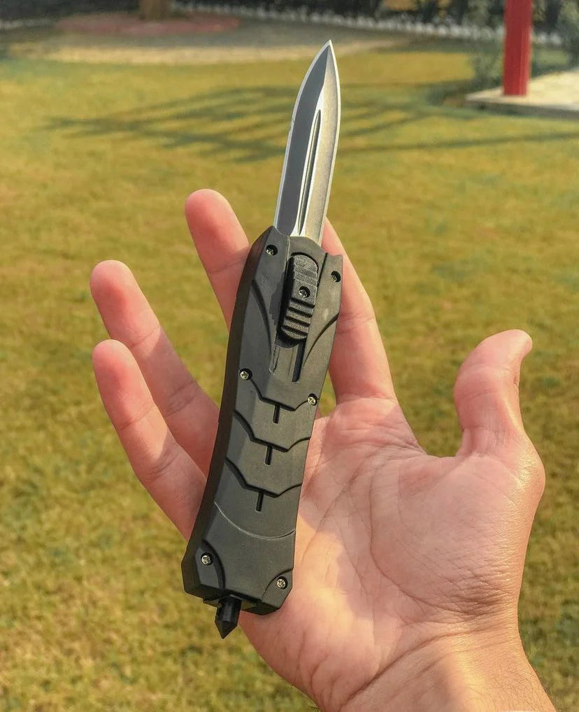 Blue Skull Automatic Knife
