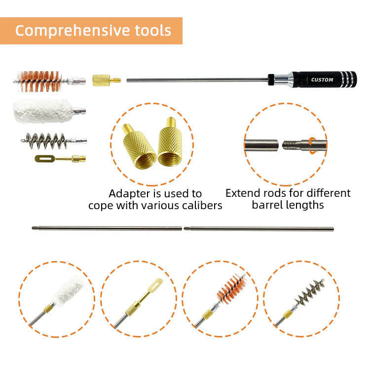 10 in 1 Universal Brush Cleaning Kit For 12 Gauge Shotgun