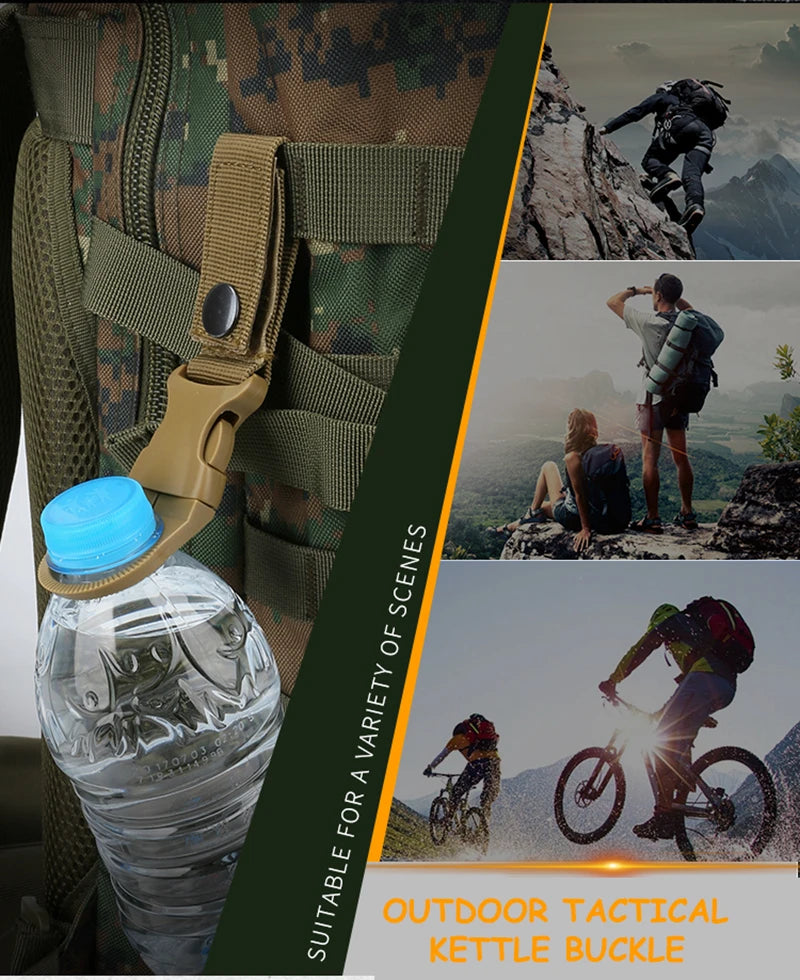 3-piece EDC water bottle holder clips for backpacks