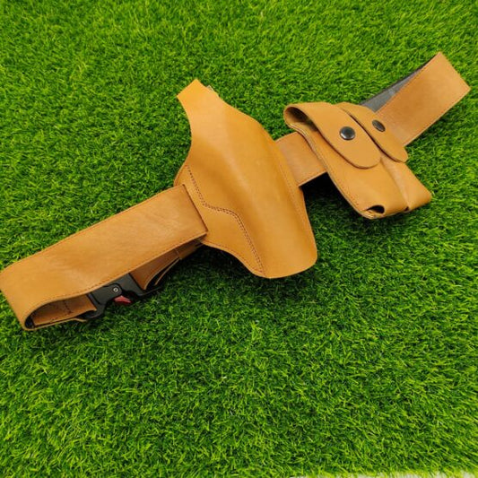 Imported Genuine Leather Belly Belt Holster – For 30 Bore 7/9 Shot & Colt 1911 Pistols