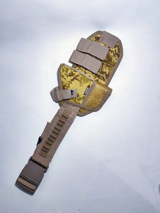 30 bore holster, 9mm pistol holster, army color holster, tactical belt holster, pistol holster with mag pouch, dual mag holster, gun holster Pakistan, military style holster, belt holster with pouches, universal pistol holster, concealed carry holster, firearm accessories Pakistan
