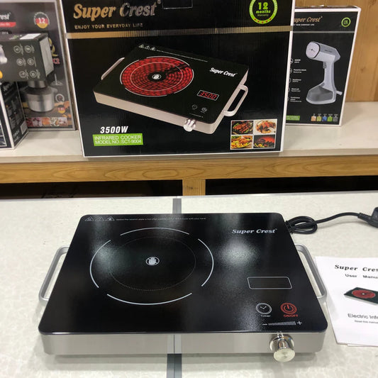 3500W electric stove Pakistan, portable infrared cooker, Super Crest stove SCT-9004, portable electric cooker, energy-saving infrared stove, electric stove for camping, infrared cooking stove Pakistan, bijli ka stove, portable kitchen stove
