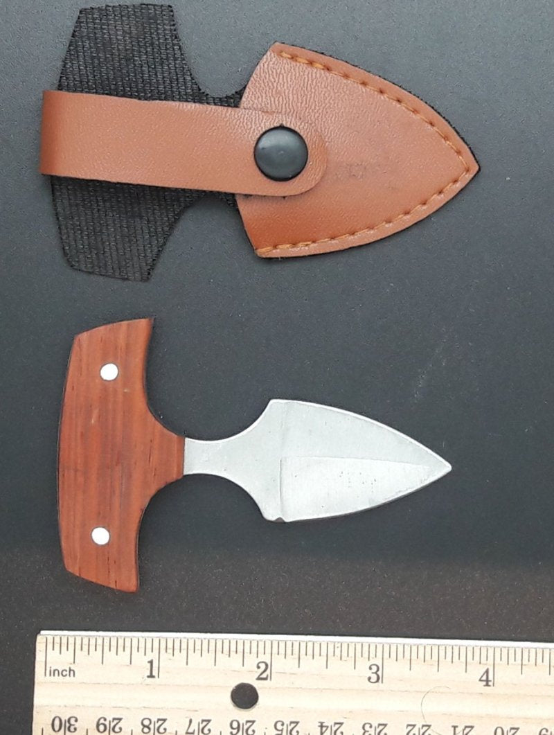 Wood Handle Push Dagger w/ Sheath