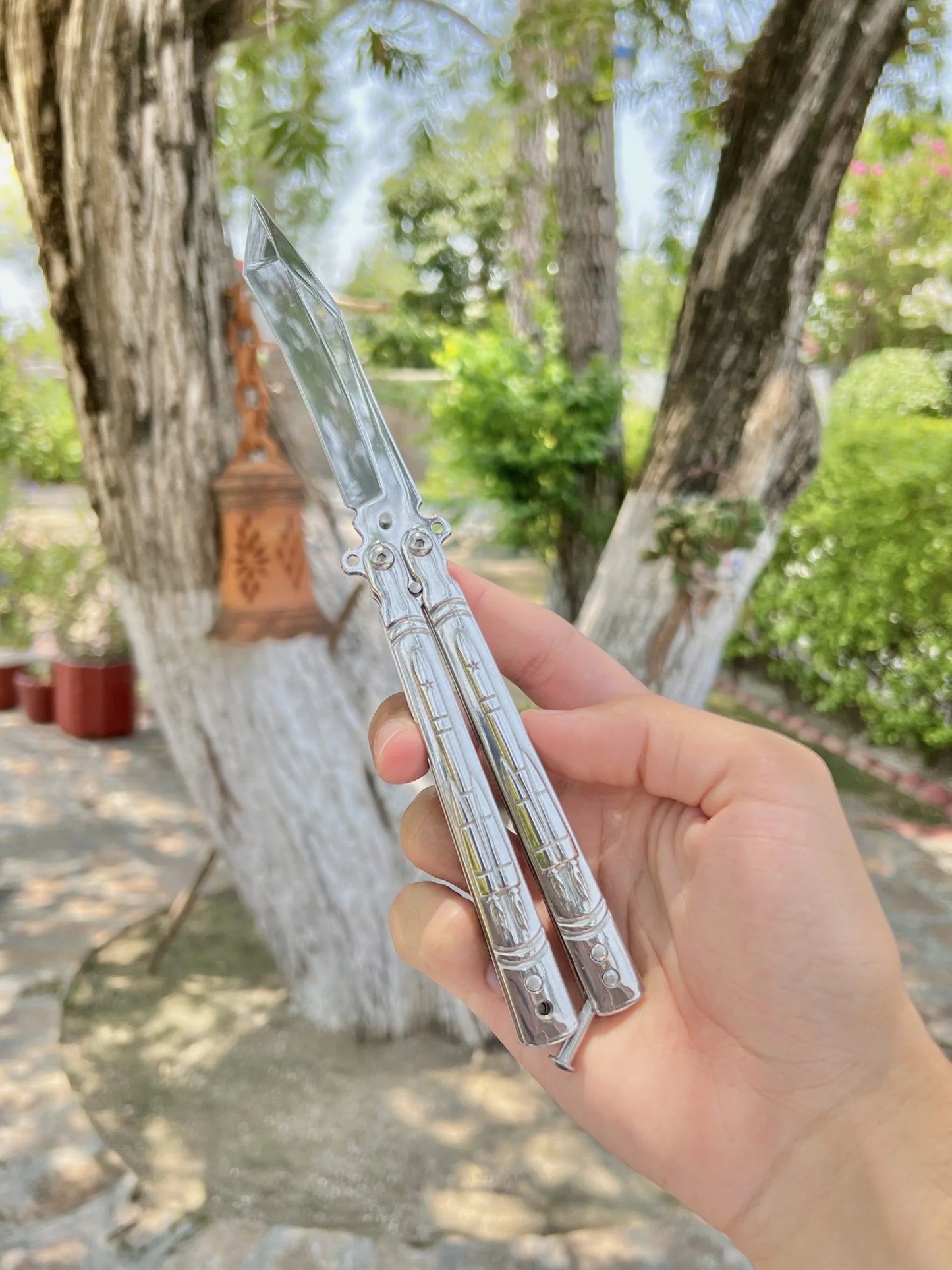 New chrome butterfly knife