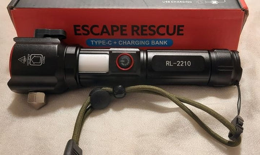 ESCAPE RESCUE Tactical & Survival Torch – High-Lumen Flashlight for Outdoor, Emergency & Self-Defense