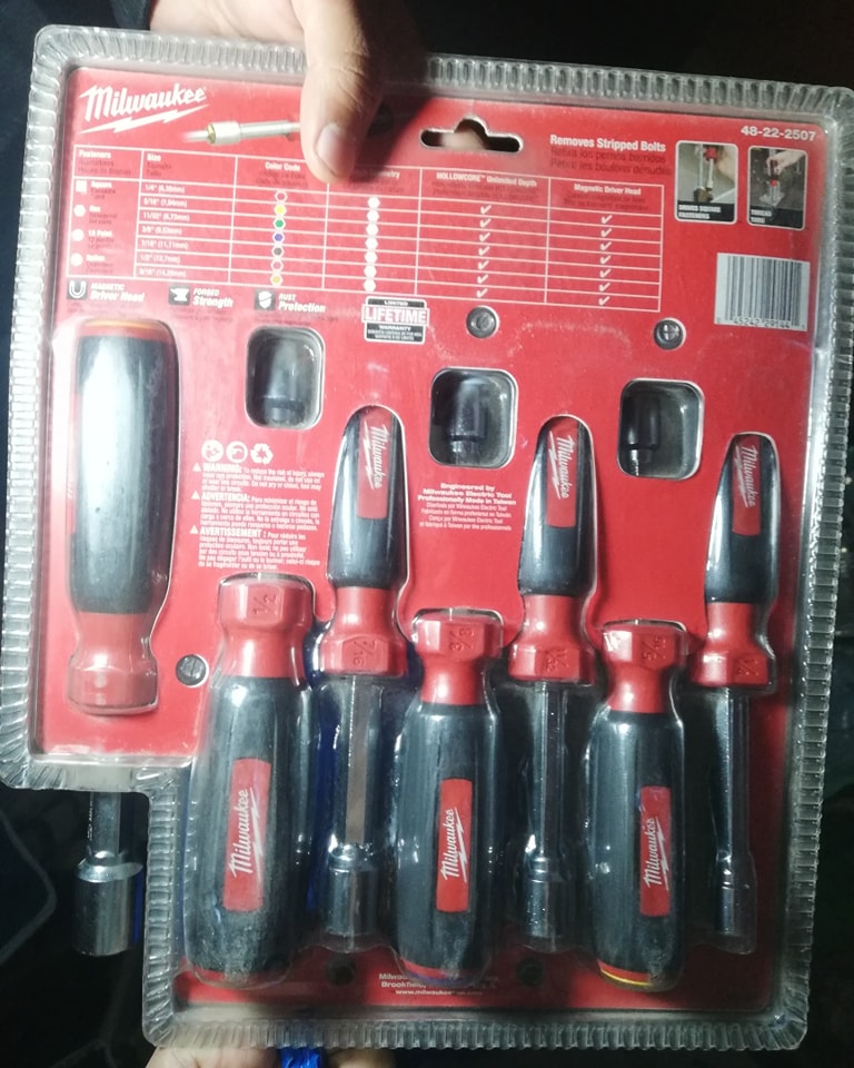 Milwaukee 48-22-2507 Magnetic SAE Driver Set – 7-Piece Hand Tool Kit (1/4" to 9/16")