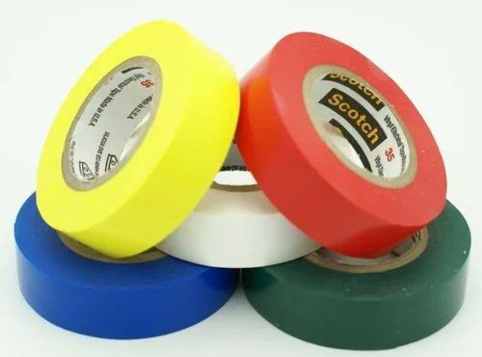 Scotch 3M 35 Vinyl Electrical Tape – ¾" x 22 Yards – Flame Retardant & Insulating (Green, Red, Blue)