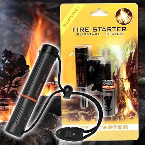 Emergency Survival Fire Starter – Waterproof, Windproof Magnesium Flint Rod for Camping Tactical Use in Pakistan