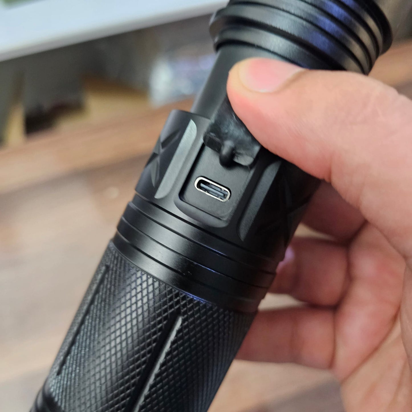 P90 Long Range Rechargeable Flashlight – High Power Tactical Torch for Security