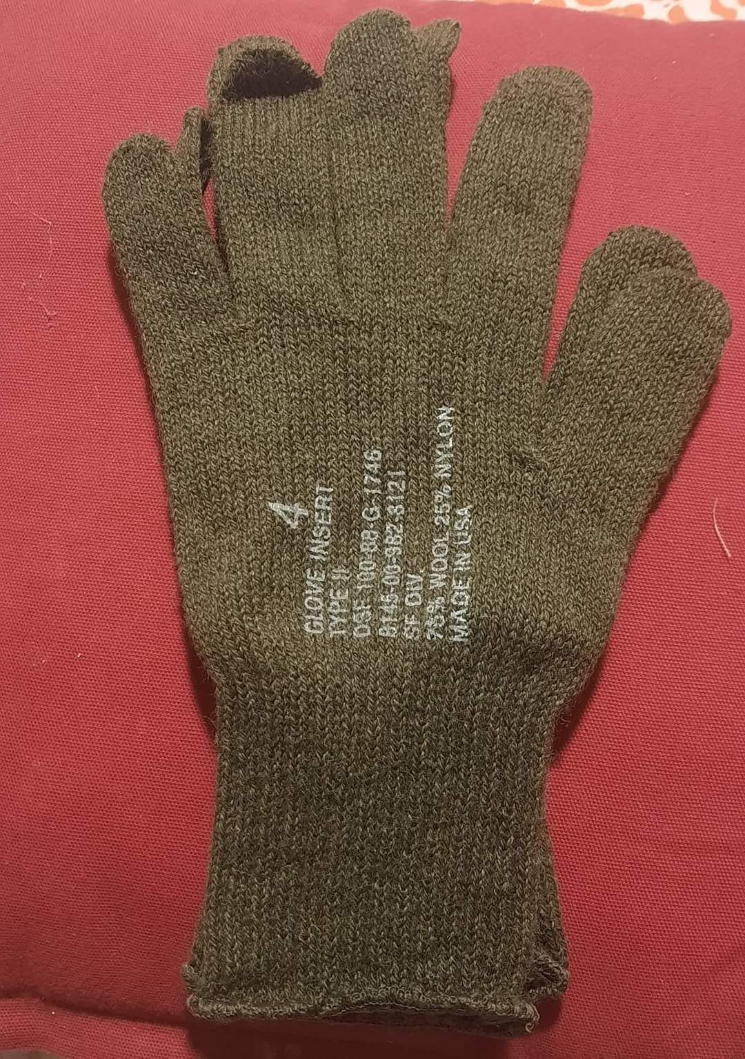 US Military Glove Insert Type-II – Warm Wool & Nylon Blend for Cold Weather Protection