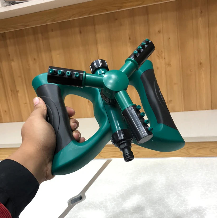 Large Size 360° Rotating Water Sprinkler – Full-Circle Lawn & Garden Irrigation with Hose Connector
