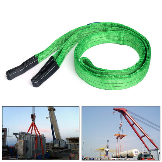 "4M x 50mm 2 Ton Lifting & Towing Webbing Sling (Green) for vehicle recovery"