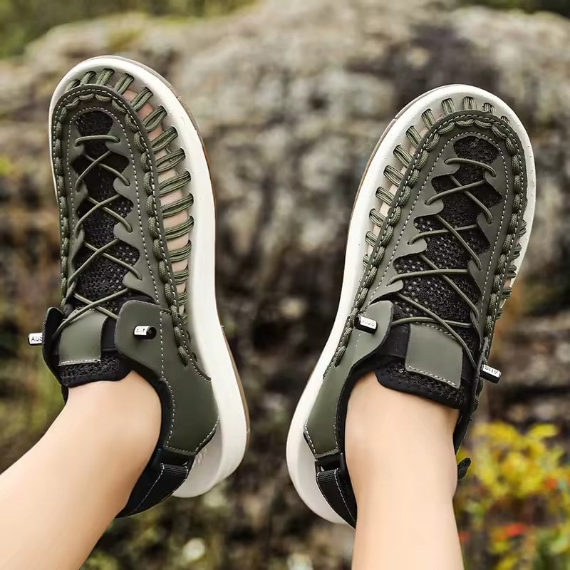 Summer Knitted Men’s Sandals – Breathable & Casual Outdoor Footwear