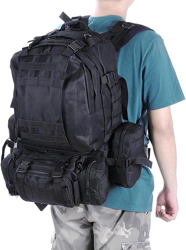 55L Military Tactical Bag – Large Outdoor Backpack for Camping, Hiking & Bug Out