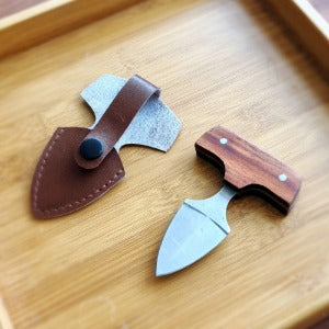 Wood Handle Push Dagger w/ Sheath