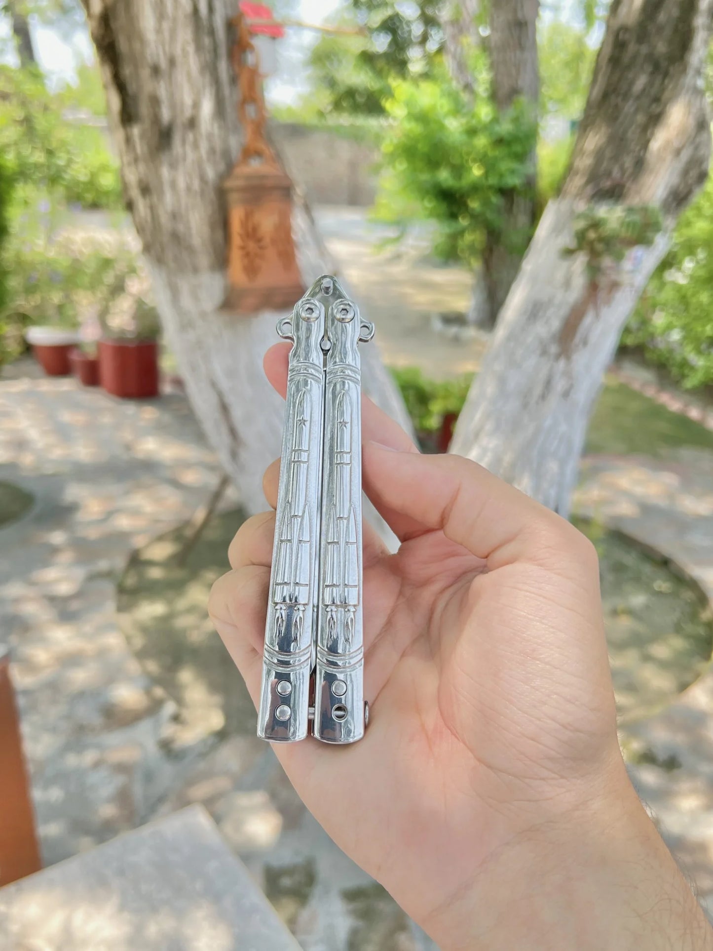 New chrome butterfly knife