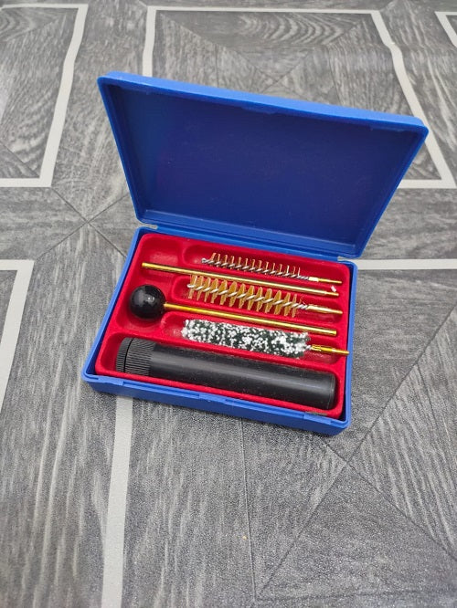 Cleaning kit with brass, wool, and bristle brushes for tool maintenance