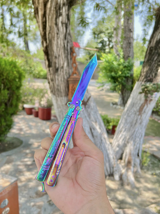 New Multi coloured butterfly knife