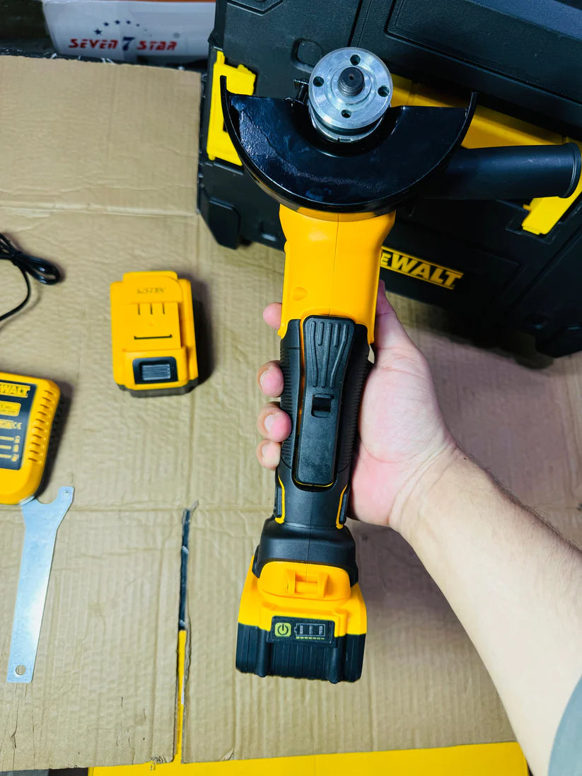 Dewalt 88V heavy duty angle grinder side view