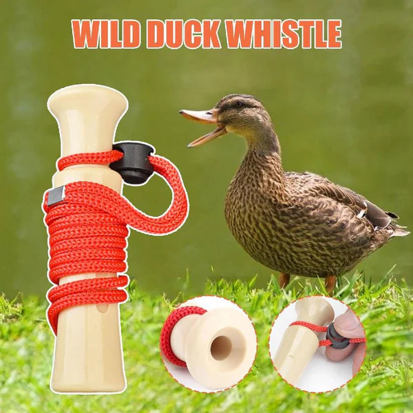 Wild duck whistle with a duck on a grassy 