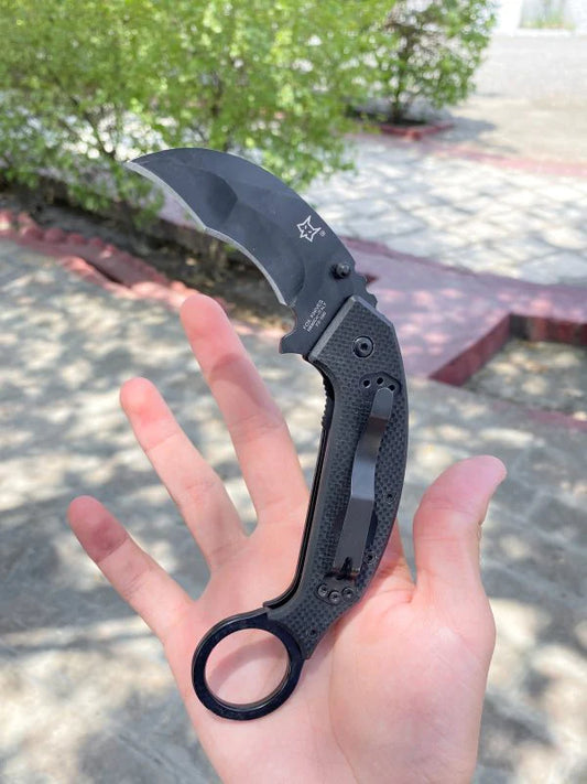 Fox Multi-Use Folding Tool (Black) – ergonomic outdoor tool for precision tasks
