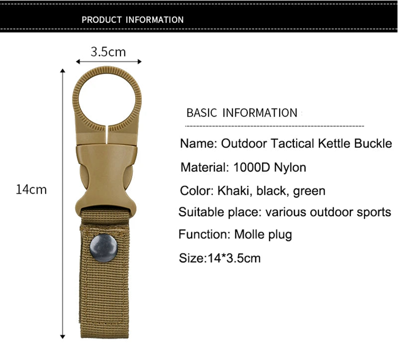 3 PC EDC Outdoor Water Bottle Holder Clips – Secure & Convenient Carry for Outdoor Adventures