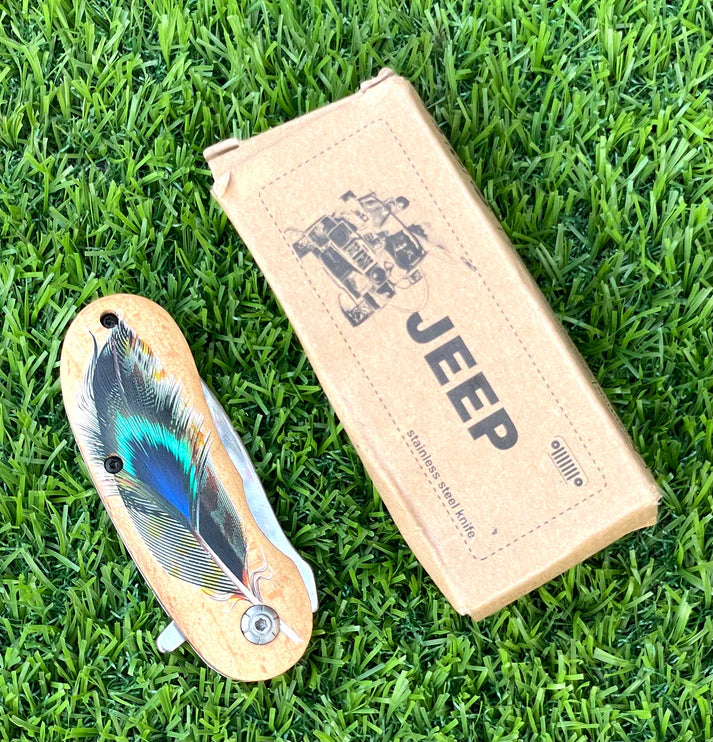 Jeep Peacock Pocket Knife – Compact, Stylish, and Durable