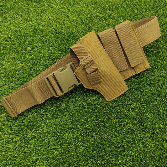 Belly Belt Holster for 9mm and 30 Caliber Pistols with 2 Spare magazine pouches Golden
