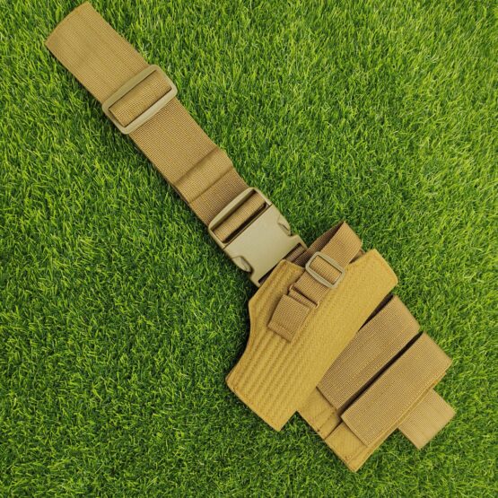 Belly Belt Holster for 9mm and 30 Caliber Pistols with 2 Spare magazine pouches Golden