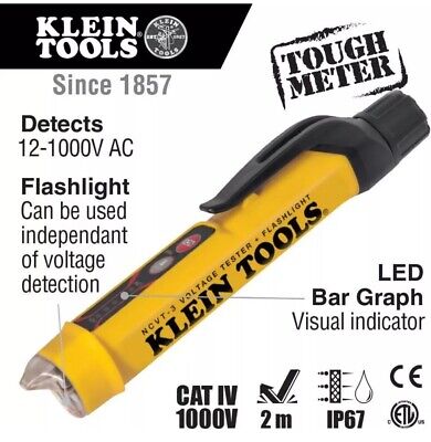 Klein Tools, voltage tester, non-contact tester, dual range voltage detector, electrician tool, electrical safety, Pakistan tools
Black