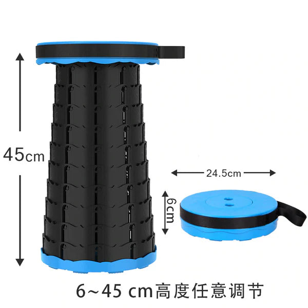 Retractable Portable Camping Stool Chair – Compact, Strong & Easy to Carry