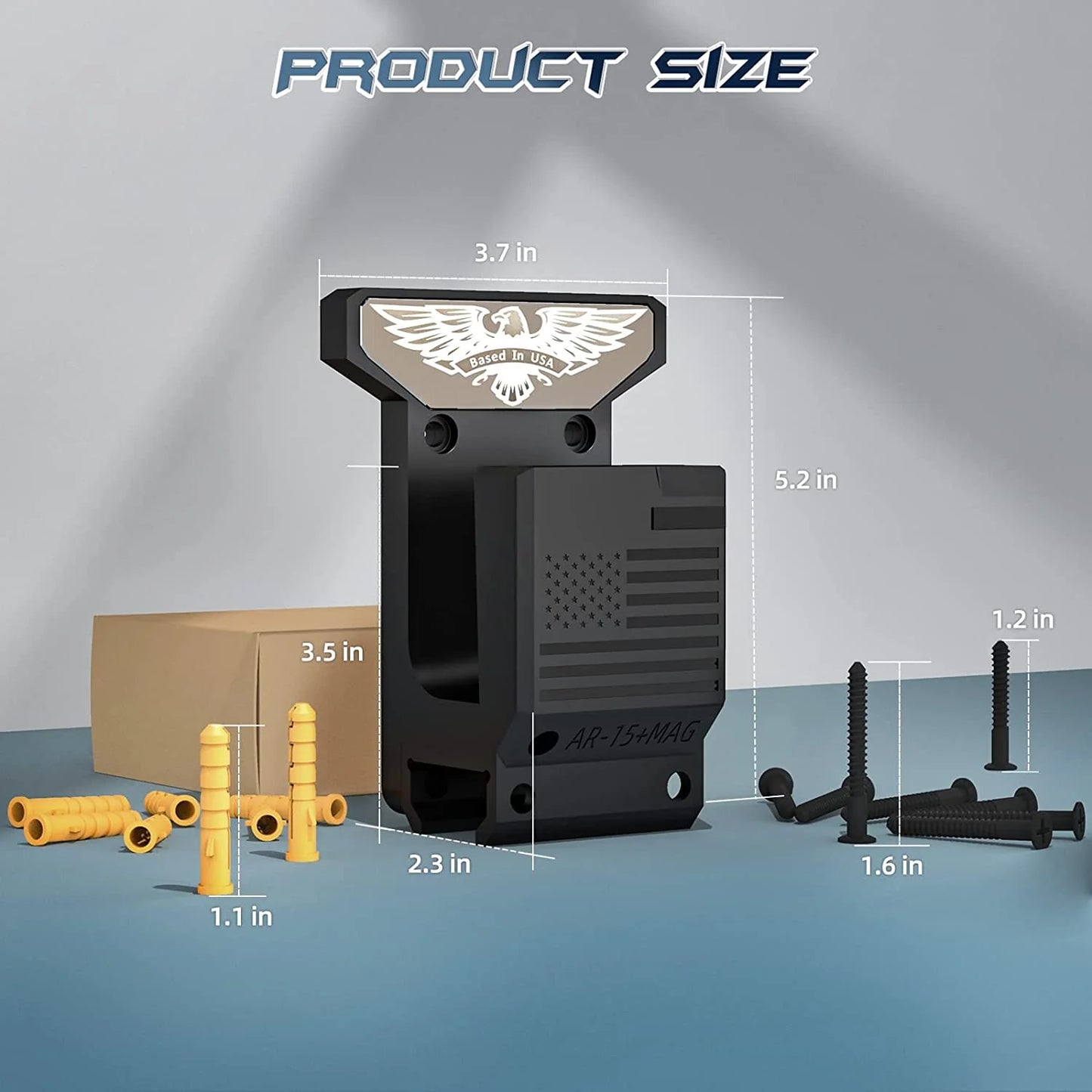 Rifle Wall Mount + PMAG – AR-15 Rifle Holder for Wall, Garage, or Gun Room | Secure Storage for .223/5.56 Rifles